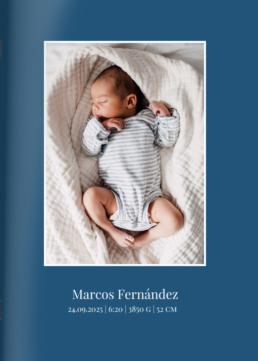 Cuaderno Tierno bebé azul en el formato A4 vertical